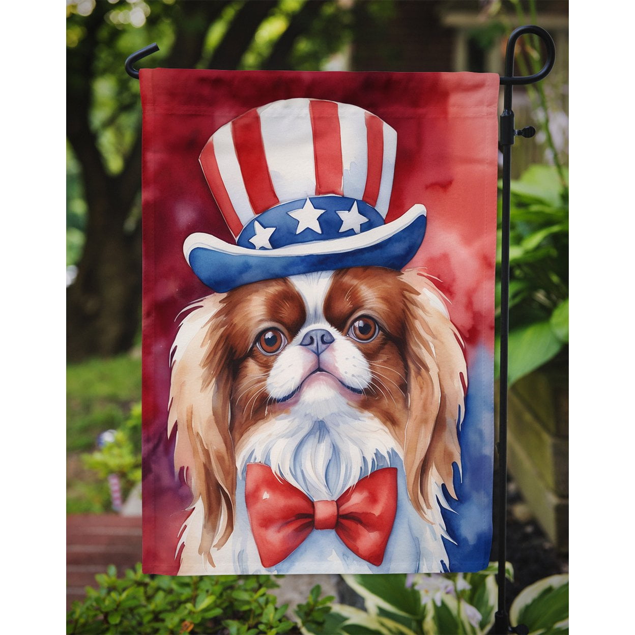 Japanese Chin Patriotic Garden Flag 11.25 in x 15.5 in