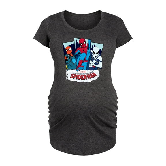 Marvel Your Friendly Neighborhood Spider-Man - Spider Suits - Maternity Scoop Neck Graphic T-Shirt