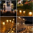thumbnail image 4 of Juego de 4 lámparas solares LED de pared para exteriores, IP65, impermeables, iluminación decorativa, luz blanca cálida, lámpara de valla, pared, terraza, jardín, puerta de entrada, escaleras, patio,, 4 of 4