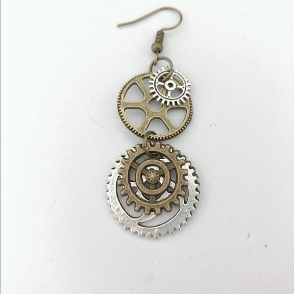 Pretyzoom 1 Pair Safety Pin Earrings Alloy for Women with Hollow Design Bronze