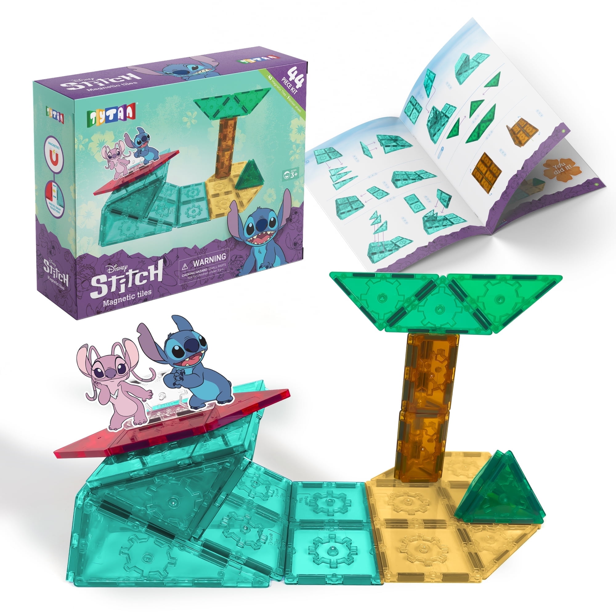 Official Disney Stitch Magnetic Tile Set - 44-Piece STEM Toy