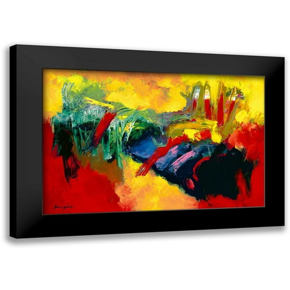 Magis, Pascal 14x11 Black Modern Framed Museum Art Print Titled - Rouge - Jaune I