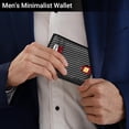 thumbnail image 2 of Mens Minimalist Wallet Slim Leather Credit Card Holder RFID Bifold Wallet Large Capacity 2 ID Windows With Gift Box, 2 of 8