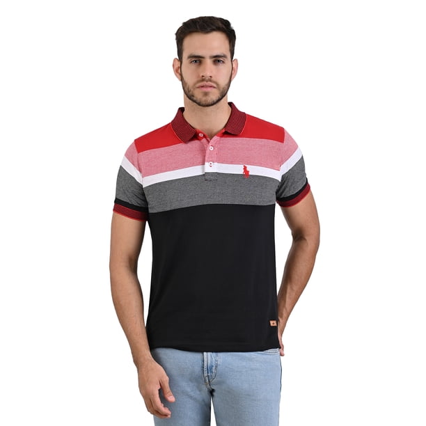 PLAYERA POLO DE MODELAJE FRANJAS MULTICOLOR3034-AOASS0014 CH HPC POLO