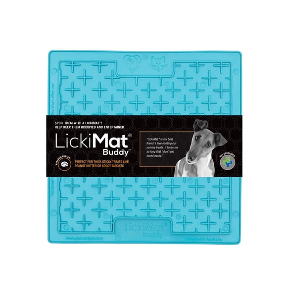 Comedero lento Lickimat Classic Buddy para perros, 8 x 8 cm, color rojo