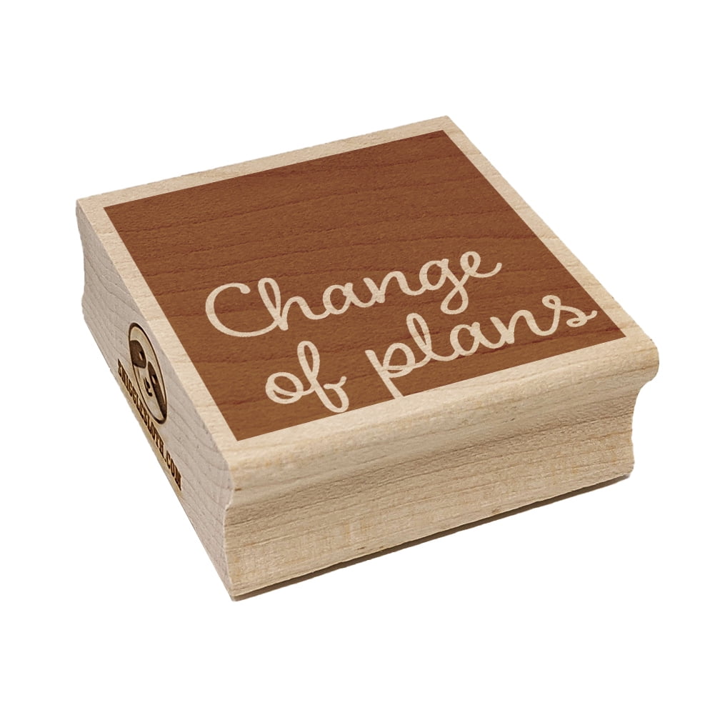 Change of Plans Text Square Rubber Stamp Stamping Scrapbooking Crafting