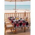 thumbnail image 2 of Outdoor Tablecloth with Umbrella Hole for Patio/Picnic/Party/Camping, Red Geometric Waterproof Table Cloth Rectangle Table Cover Washable, Black White Boho (52"x 70"), 2 of 9