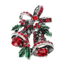 Gymnture Vintage Fashion Bell Brooch Christmas Crystal Rhinestone Brooch Pin Breastpin Party Jewelry Clothing Accesories Xmas Gift (Silver)