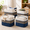 Blue-4Pack-11 X 10.5 X 10.5, variant on Black 4Pack-13 X 13 X 13 Water Hyacinth Cotton Rope Woven Storage Baskets