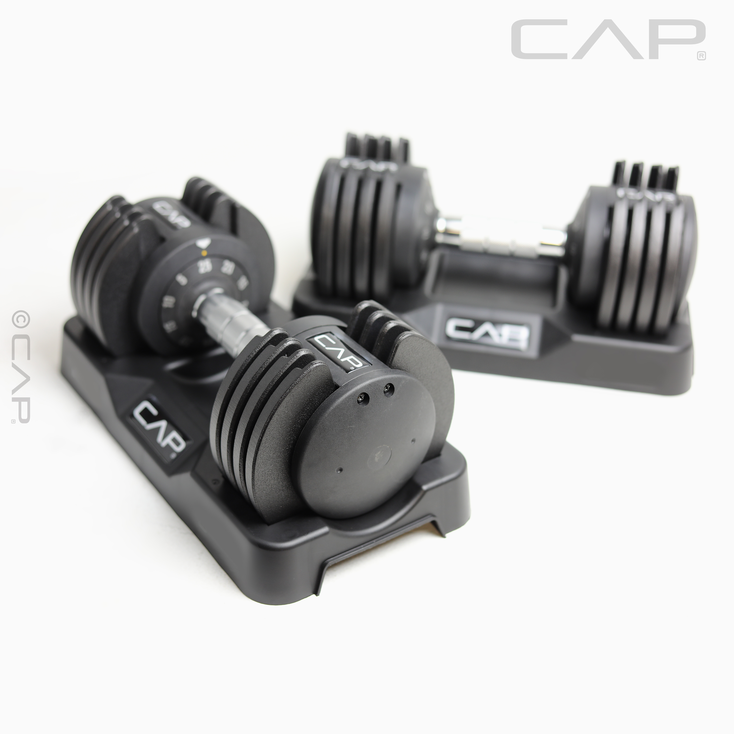 CAP Barbell 25 lb Adjustable Dumbbell Set, Quick Select Adjustability from 5-25 lb, Pair, Black - image 3 of 7
