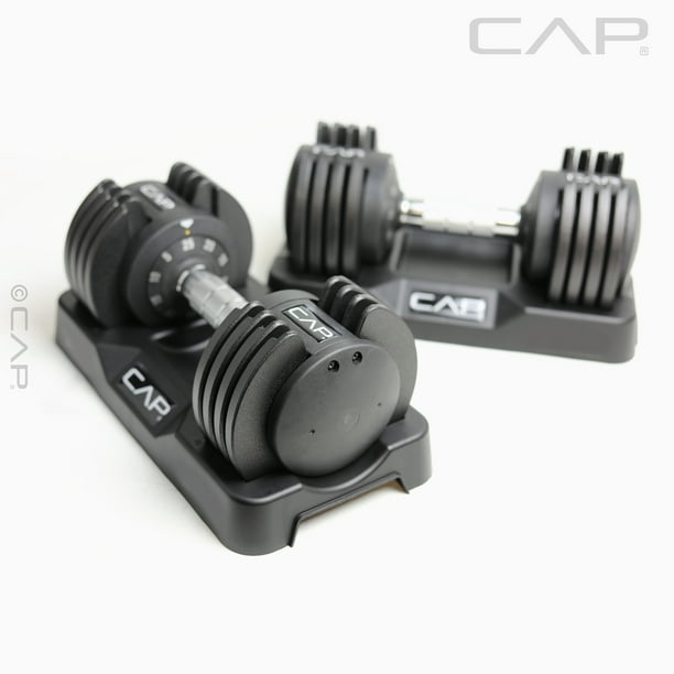 CAP Barbell 25 Lb. Adjustabell Dumbbell Set, Quick Select 5-25, Pair