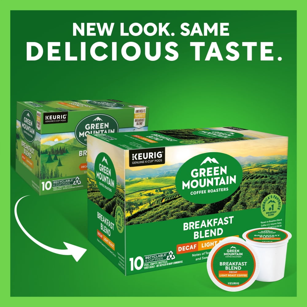 Green Mountain Coffee Roasters Breakfast Blend Decaf Light Roast K-Cup Coffee Pods 10 ct - 3 Pack