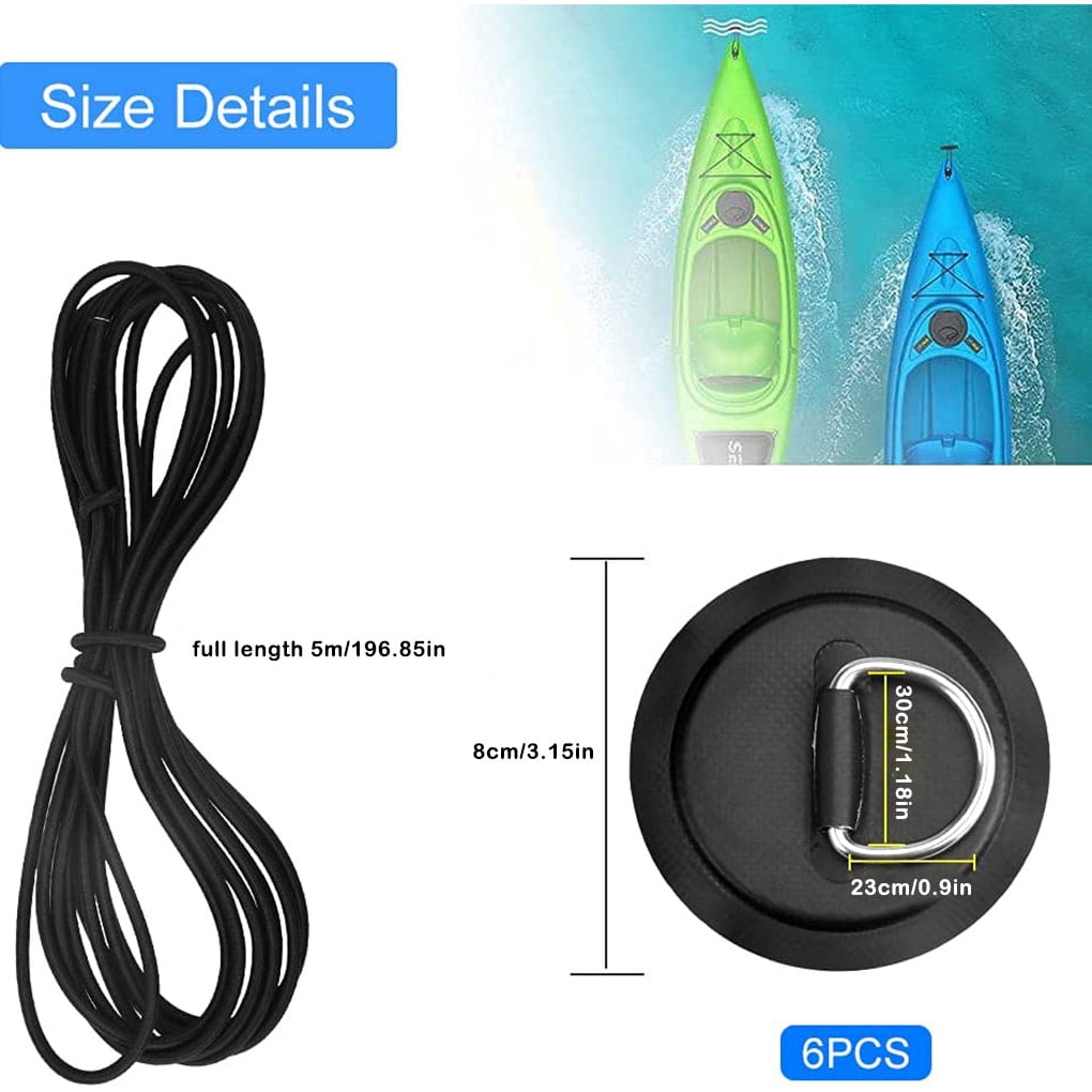Ifundom 2 Parches De Anillo En D De Acero Inoxidable Para Canoa | Adhesivos Fuertes Para Kayak, Lona, Remolque Y Accesorios De Exterior