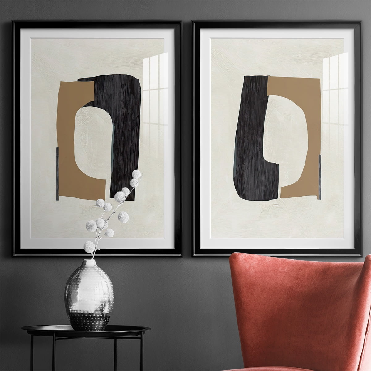 Wexford Home Cardboard Cutouts I Premium Framed Print, 18.5" x 24.5" - Ready to Hang, Black (Set of 2)