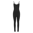 thumbnail image 5 of Elainilye Fashion Workout Outfits for Women Sexy Solid Color Hollow Out Adjustable Bandage Tight Casual Fitness Yoga Jumpsuit,Black, 5 of 7