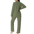 thumbnail image 6 of MINTREUS Women's Pajama Sets Knit Long Sleeve Button Down Pjs Soft Sleepwear Lounge Sets with Pockets, 6 of 9