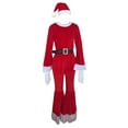 thumbnail image 2 of Christmas Elf Outfits Set Party Clothes Ladies Red Long Sleeve Jumpsuits RD1 L, 2 of 5