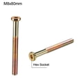 thumbnail image 3 of M8x80mm Furniture Screw Hex Socket Machine Screws Zinc Plated Fasteners Bolts Half Thread Carbon Steel 10 Pcs, 3 of 4