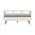 thumbnail image 6 of Depot E-Shop Barrow TV Stand, 3 Drawers, 3 Shelves, White / Natural Oak, 6 of 7