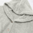 thumbnail image 4 of Girl Fuzzy Fleece Plus Size Warm Jackets Kids Button Down Hooded Sweaters Youth Autumn Winter Soft Comfort Thermal Outwear Coats Casaul Loose Cardigan with Pockets Size 5-14 Years Cold Weather, 4 of 5