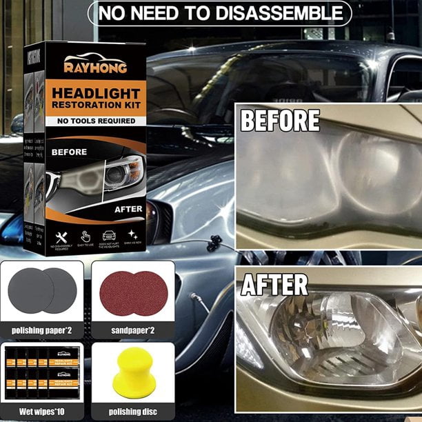 Restowipes Headlight Restoration Kit，Polish Headlights Lens Restore Cleaner  DIY Polishing,Headlight Cleaner Restoration Kit 