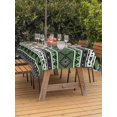 thumbnail image 3 of Outdoor Tablecloth with Umbrella Hole for Patio/Picnic/Party/Camping, Green Black Boho Waterproof Table Cloth Rectangle Table Cover Washable, Vintage Tribal Striped Southwestern (60"x 102"), 3 of 9