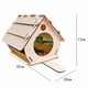 thumbnail image 3 of Wooden Birdhouse with Perch Bird Feeder Household Bird Box Suitable for Outdoor Garden Decoration Wood Color, 3 of 5