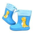 thumbnail image 2 of LYHaoo Girls Rain Boots Mid Calf Dinosaur Design Kids Booties For Daily Wear School Outdoor Play Comfortable Non Slip Sole Toddler Footwear Sizes 8.5 Blue(Little Kid), 2 of 5