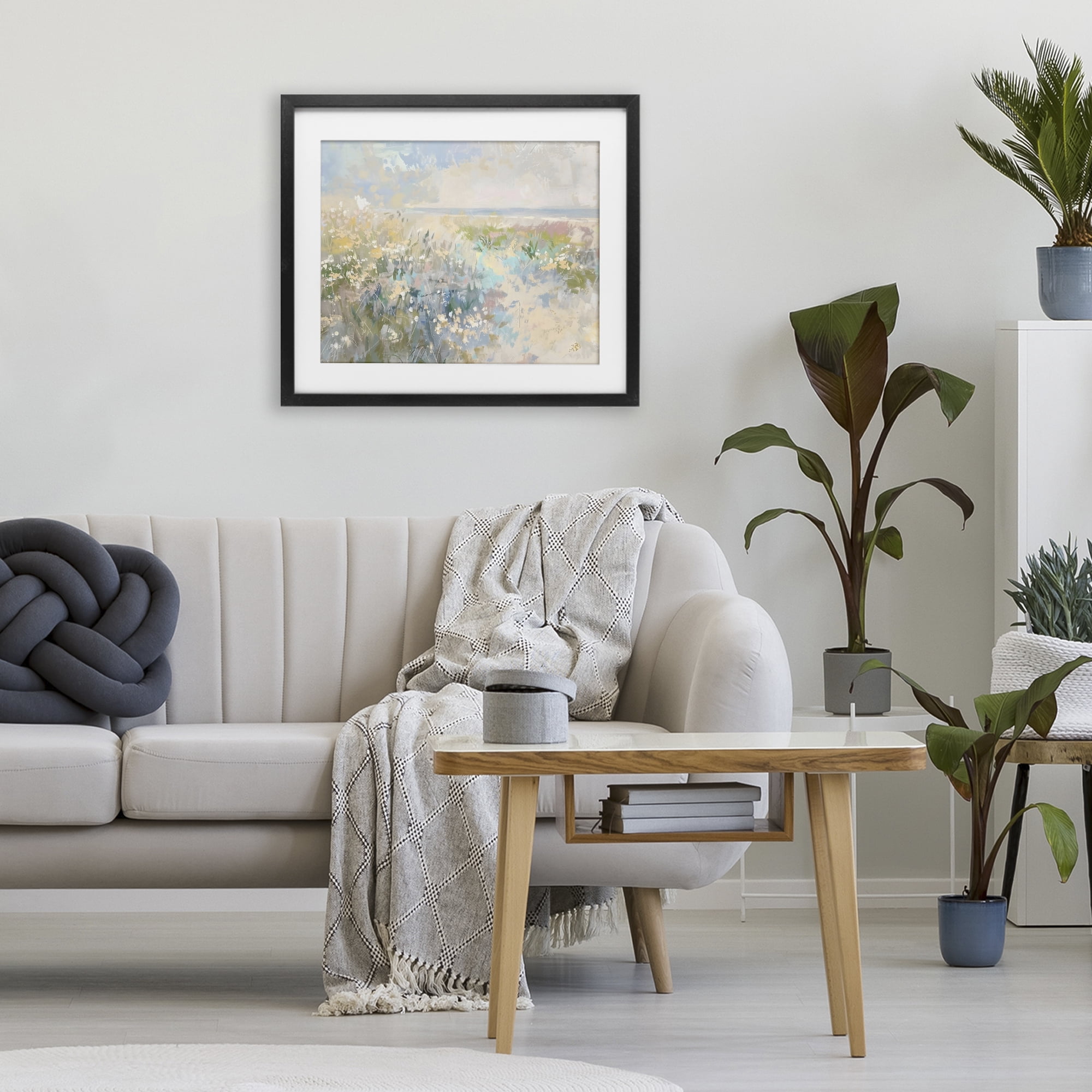 Stupell Industries Mottled Pastel Field Impression Black Framed Print Under Glass, design by Creative Studio
