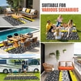 thumbnail image 4 of Black Yellow Outdoor Rug for Patio/Deck/Porch, Non-Slip Large Area Rug 4 x 6 Ft, Garden Floral Stripe Aesthetic Flower Boho Indoor Outdoor Rugs Washable Area Rugs, Camping Rug Carpet Runner, 4 of 8
