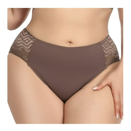 Scyoekwg Women s Underwear Bikini Underwear Lace Stretchy Comfort Hipster Panties Mid Waisted Underwear Underpants(Coffee L)