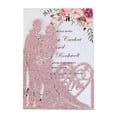 thumbnail image 2 of Tarjeta de invitación de boda con purpurina, suministros para fiestas, 10 piezas, corte láser, sobres personalizados para novia y novio, 2 of 4