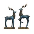 thumbnail image 2 of 2 piezas de estatuas modernas de ciervos, de Reno, esculturas de alce decorativas para soporte de TV, decoración de estantería de mesa, Zulema Escultura de ciervo, 2 of 8