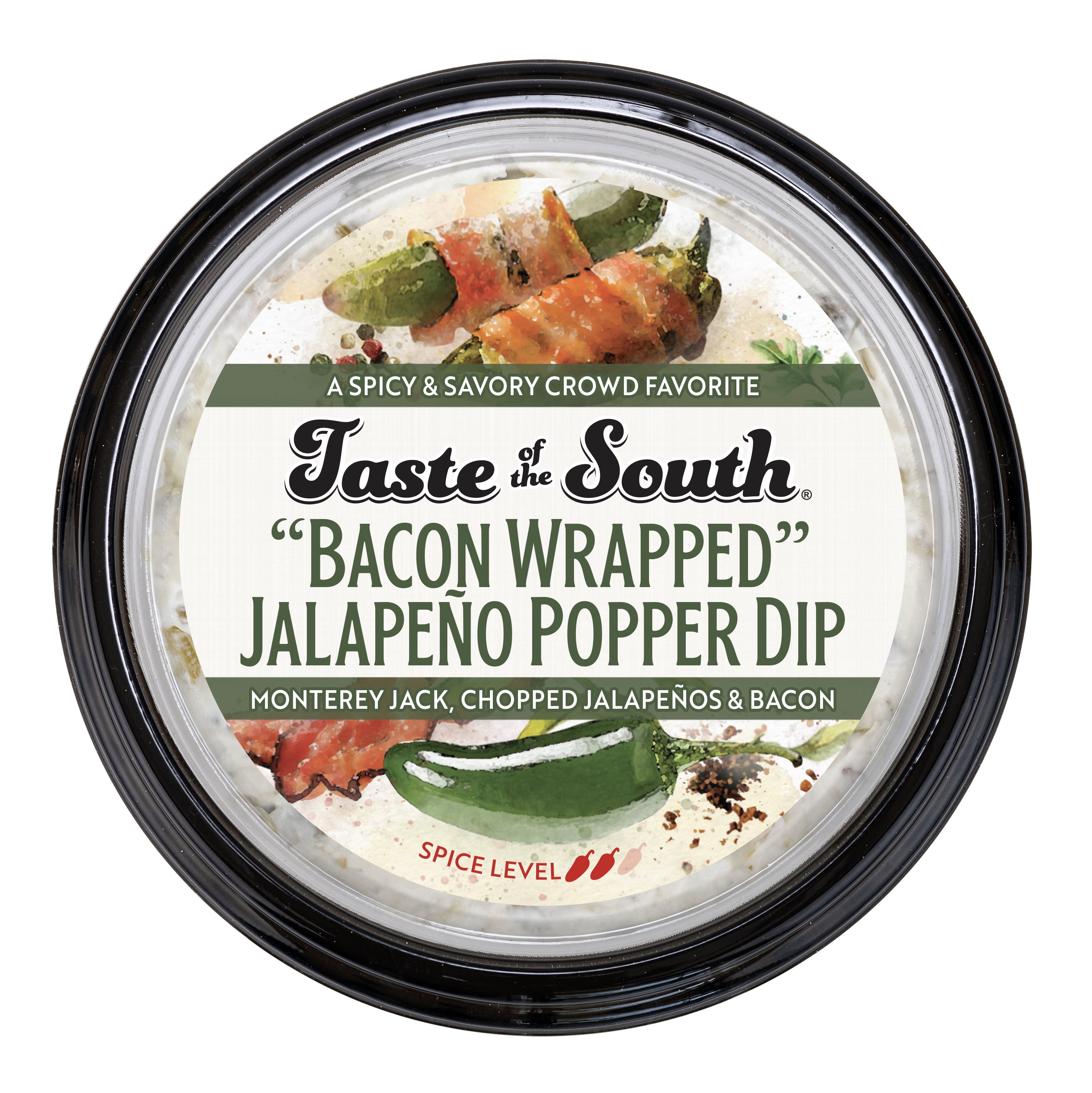 Taste of the South Jalapeno Popper with Bacon Dip, 10 oz (Refrigerated, Tub, Spread)