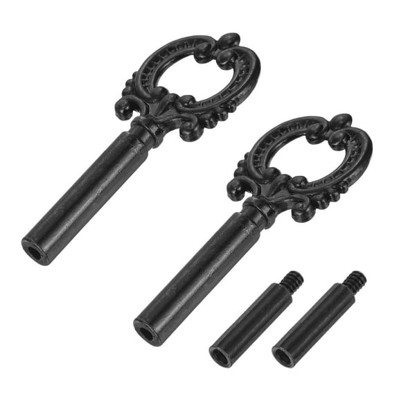 2Pcs Lamp Turn Knob On/Off Extension 51.5mm Length for Lamp Socket, Black