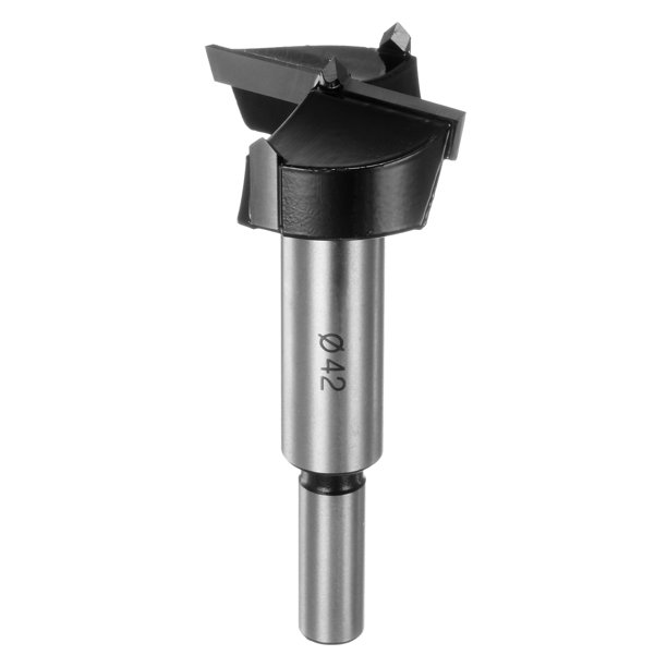 Broca Forstner Uxcell para Trabajos en Madera, 1-21/32in (42mm) Punta de Carburo Vástago Redondo Cortador de Bisagra para Abrir Agujeros en Madera