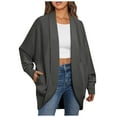 thumbnail image 2 of Antinious Womens Lightweight Cardigans Open Front Coats Long Sleeve Solid Casual Cardigan Sweaters Jacket,Womens Sweaters,Cardigans for Women Trendy,Dark Gray,L, 2 of 5