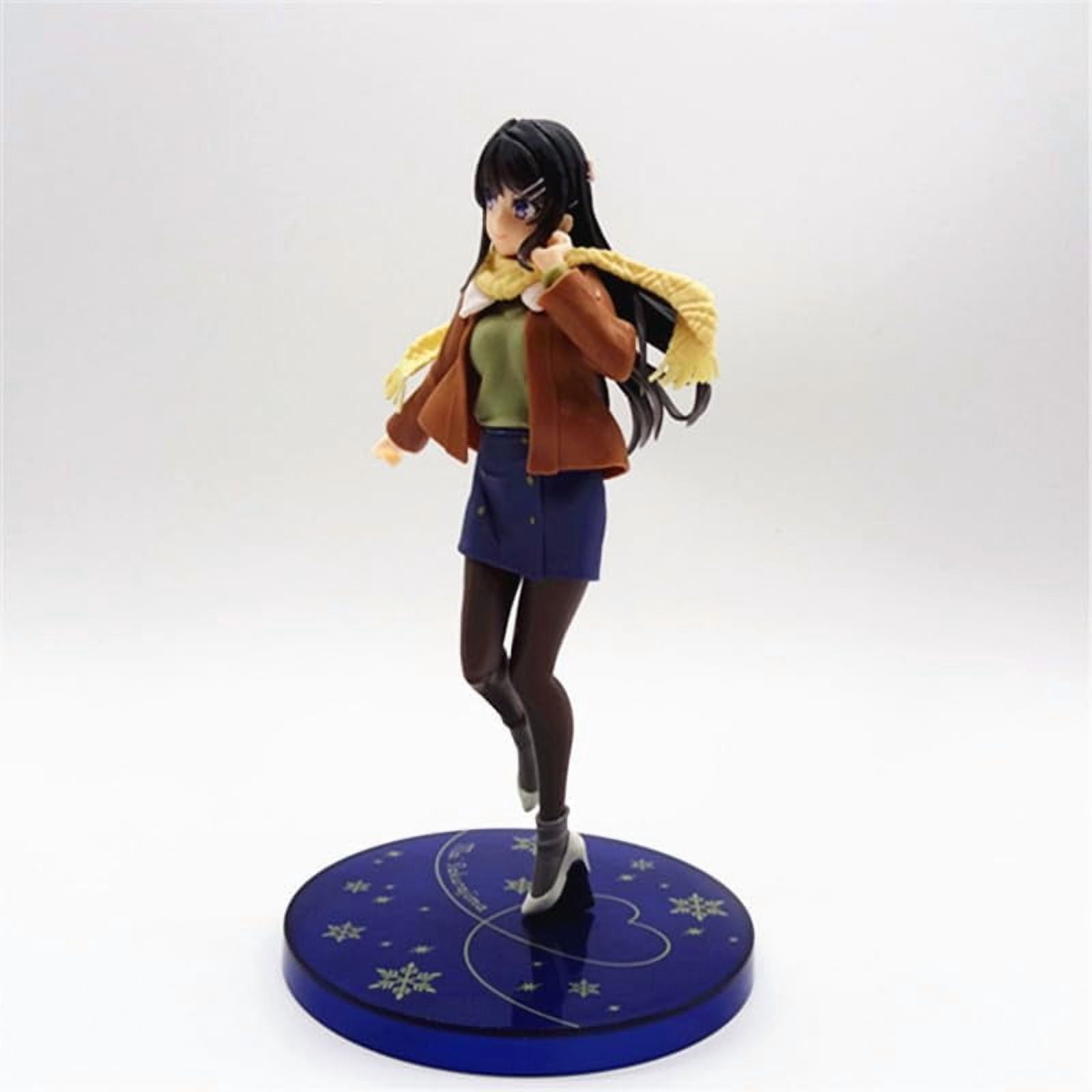 Newly Sakurajima Mai Figure Standing Winter Clothes Sakurajima Mai Anime Figures 22cm/8.7inch PVC Collectible Handicrafts Souvenirs for Anime Fans Gifts