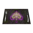 thumbnail image 1 of XMXT 1 Pcs Woven Placemats, Ace Poke Skull Fuchsia Print Stain Resistant Anti-Skid Placemat for Kitchen Table, 12 x 18 inches, 1 of 6