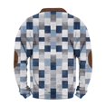thumbnail image 6 of Men's Retro Plaid Print Zip Up Sweatshirt, Casual Long Sleeve Cardigan Style Fleece Jacket, Vintage Streetwear for Christmas, Fall Winter, Daily Layering Piece,Blue,3XL, 6 of 6