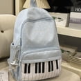 thumbnail image 7 of Slccxzc Blue Piano Print Backpack Large Capacity Polka Dot Casual Travel Daypack, 7 of 7