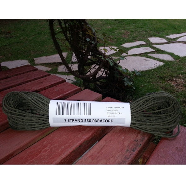 unbranded Paracord Verde 7 Hilos 550Lb Nylon Fuerte Para Tiendas Y Caminatas