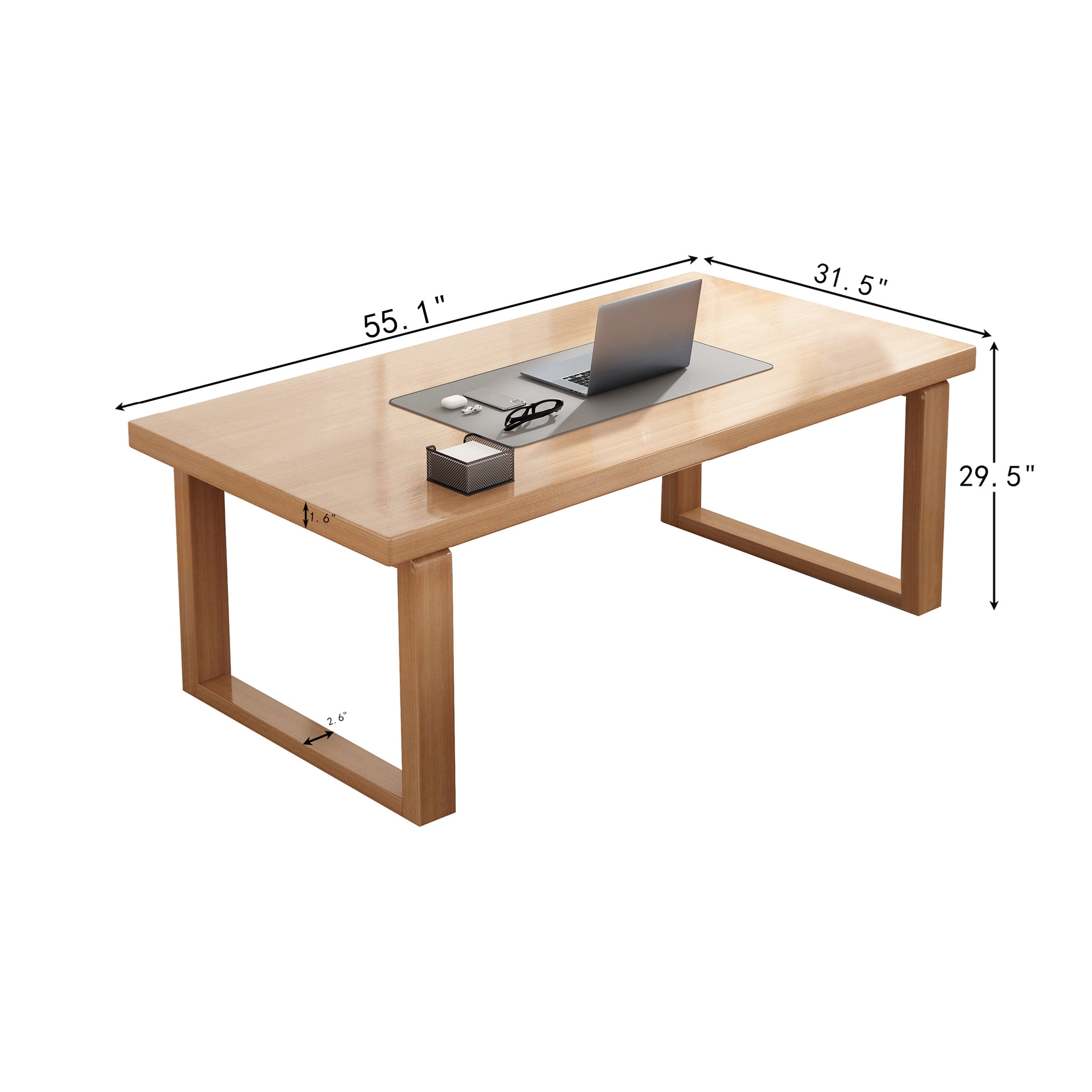 BALANBO 55 inch Executive Desk, Large Computer Office Desk Workstation, Modern Wood Writing Table