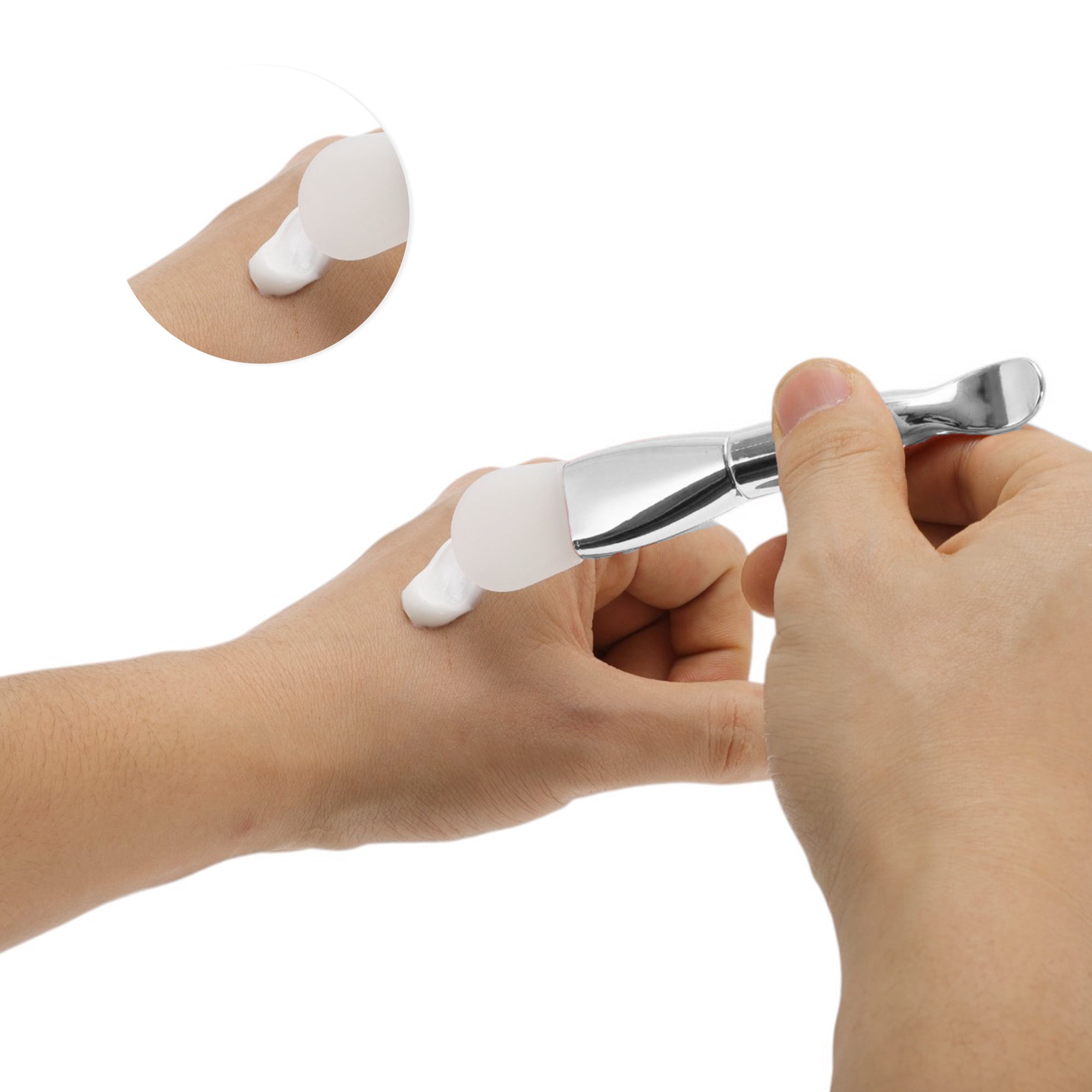 Unique Bargains Soft Facial Mask Brush 2 Pcs White [Angled]