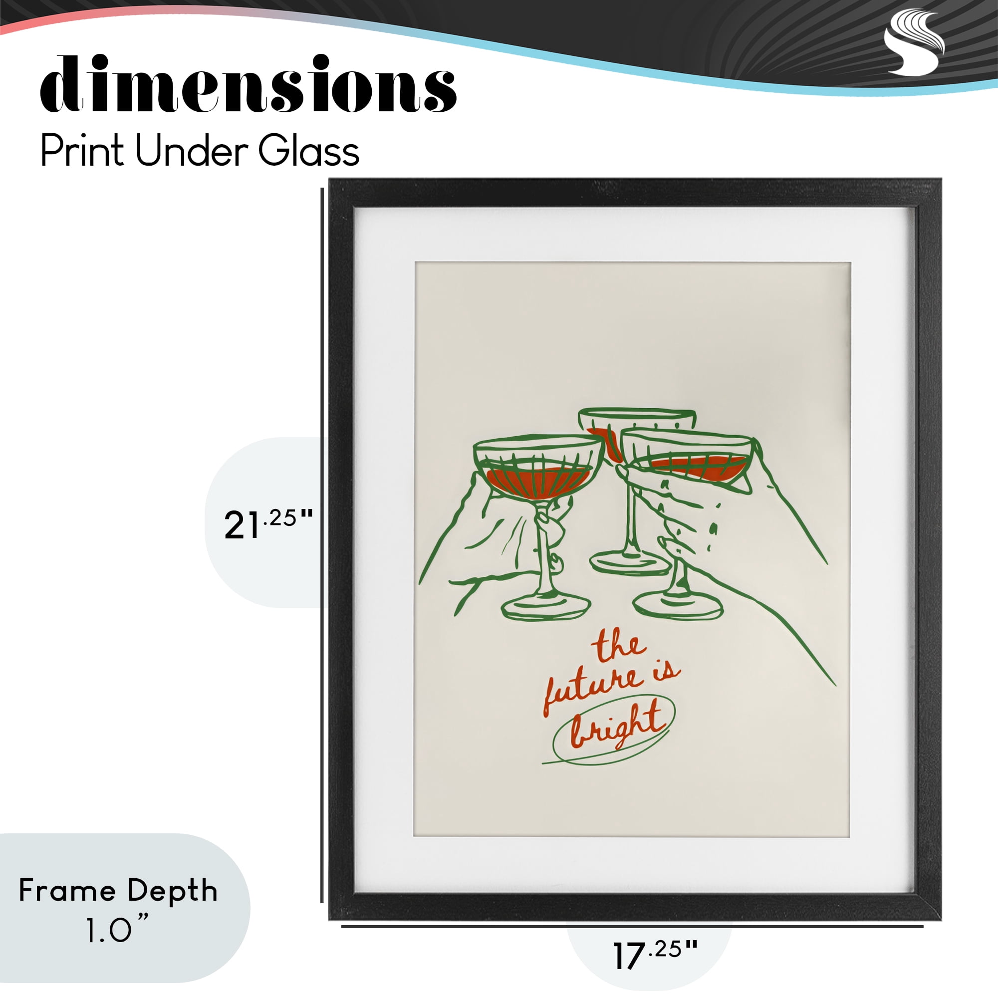 Stupell Industries The Future Is Bright Toast Black Framed Print Under Glass, design by The Prints Vibe