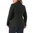 thumbnail image 4 of DARING DIVA Women's Plus Notch Lapel Double Breasted Office Work Blazer Black 1X, 4 of 6