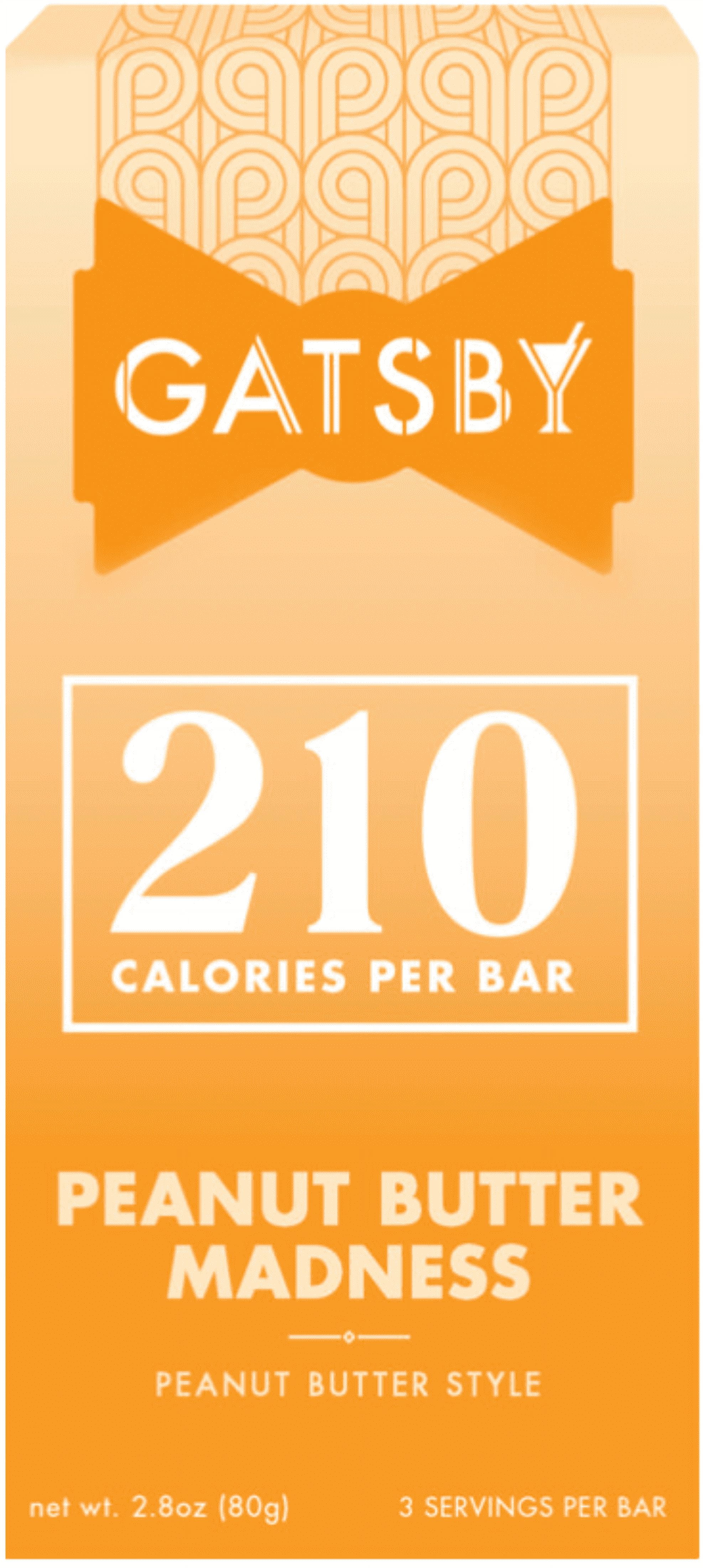 (2 pack) Gatsby Chocolate Peanut Butter Madness Bar, Guilt-Free Low Sugar, 2.8 oz