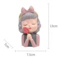thumbnail image 2 of Cute Girl Head Face Portrait Flower Pot Decor Office Planter Tabletop Ornaments, 2 of 4