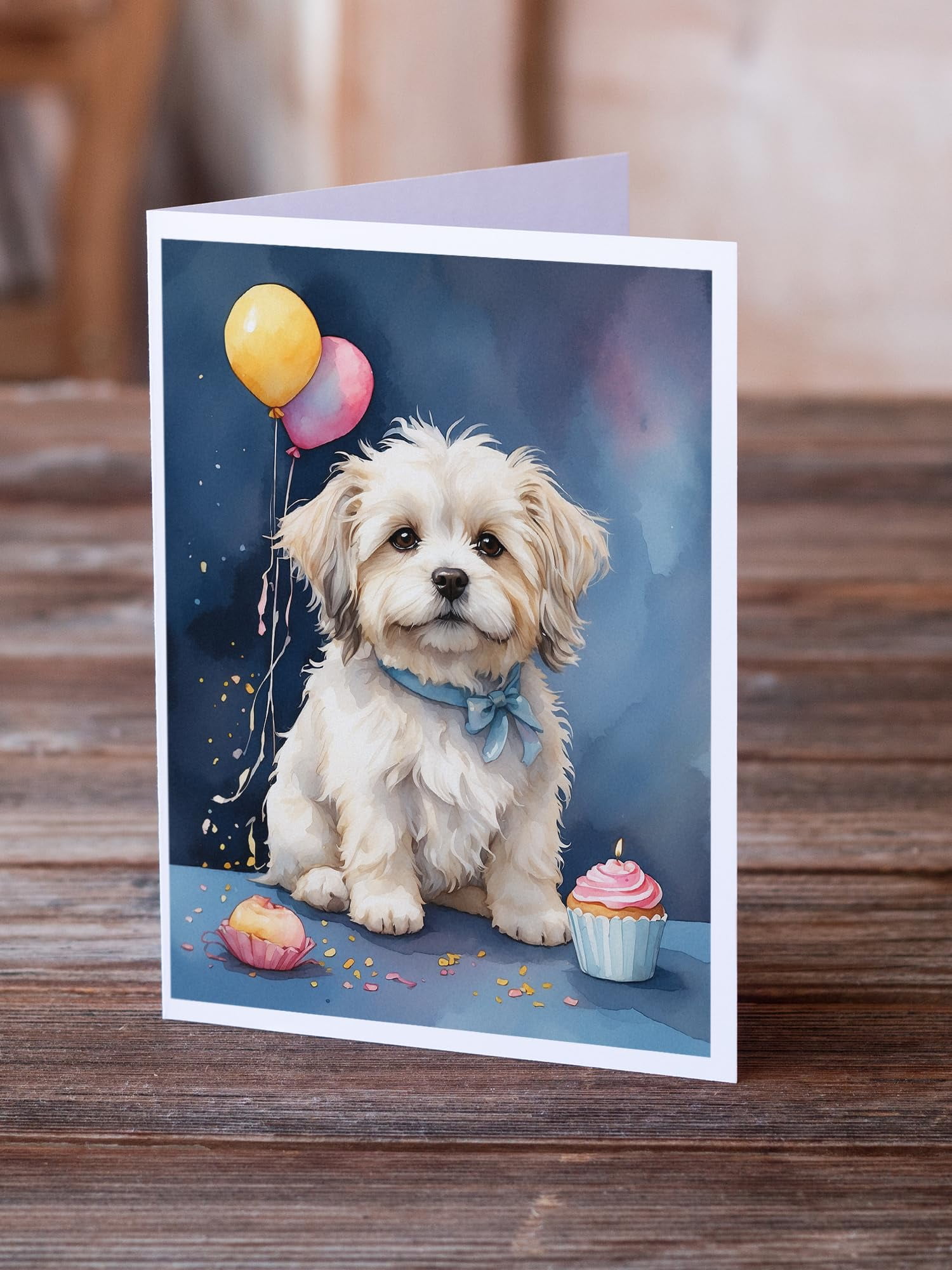 Carolines Treasures DAC8031GCA7P 5 x 7 in. Coton De Tulear Happy Birthday Greeting Cards - Pack of 8