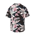 thumbnail image 2 of Xecao offers the Orchids Flowers for Men's Casual Short-sleeved Shirt, a button-up collared shirt with a pocket, perfect for beach vacations and yacht travel in the XX-Large size., 2 of 7
